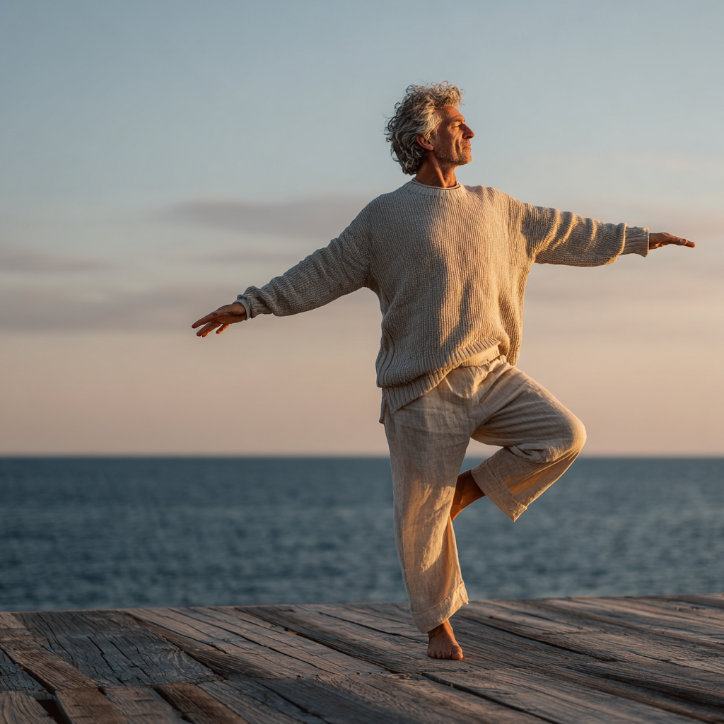 Ranná joga v pokojnom prostredí